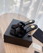 Saint Laurent  Mules Opyum Em Crepe De Cetim Black