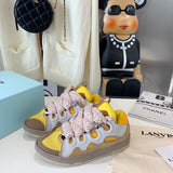 Lanvin Leather Curb Glitter Pale Pink Black White