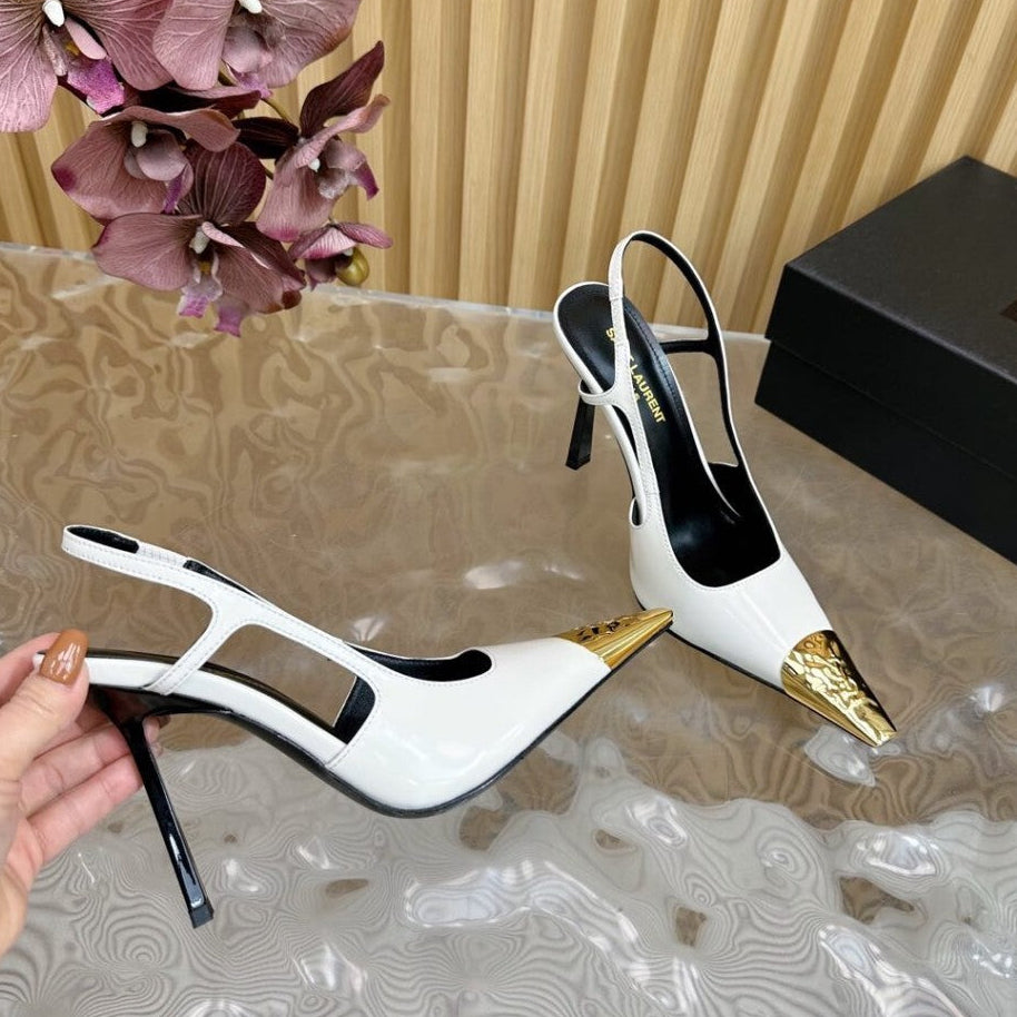 Saint Laurent Scarpin Slingback Jeanne White