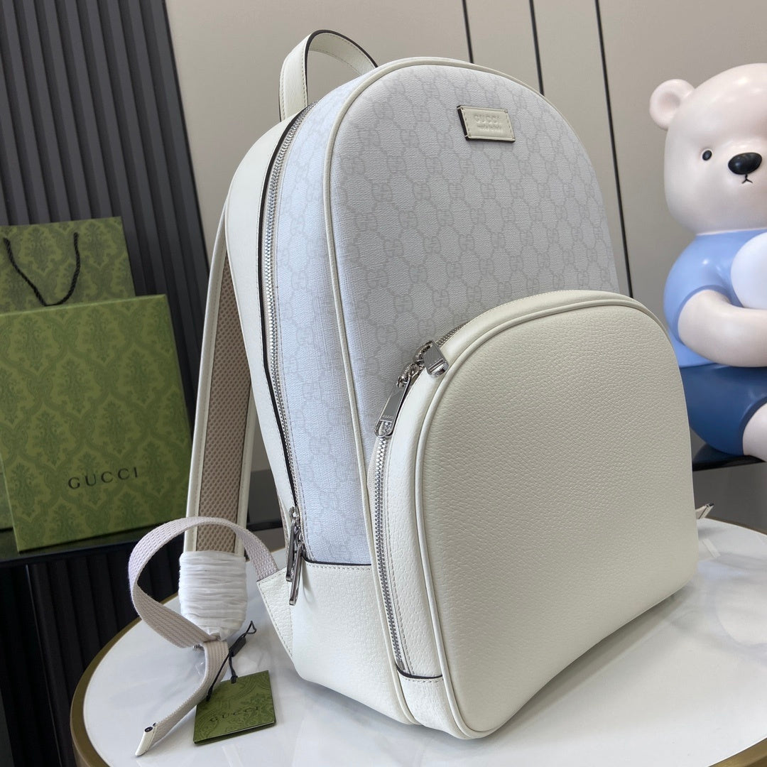 Gucci Medium GG Supreme Backpack White