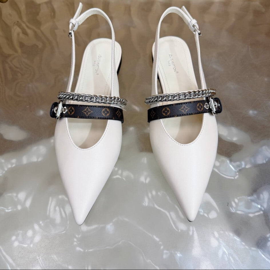 Louis Vuitton Vibe Slingback Flat Ballerina White