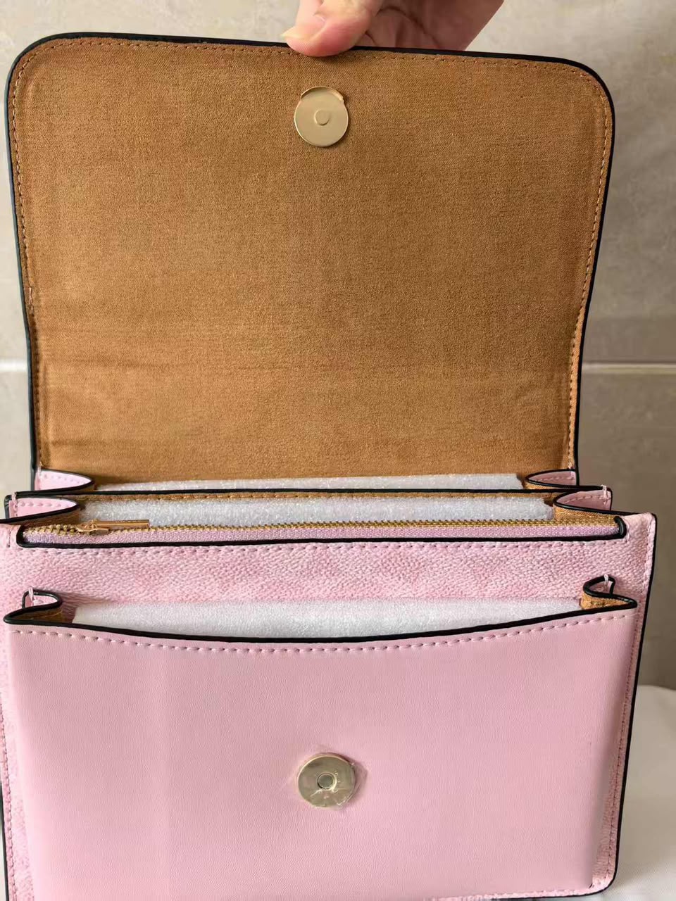Coach Mini Klare Crossbody Bag Pink Ferragens Douradas