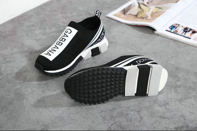 Dolce & Gabbana Sorrento Logo Slip On Black Grey White