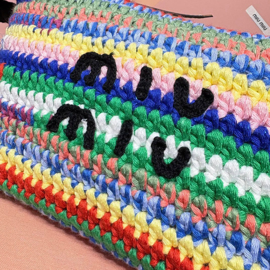 Miu Miu Mini Nécessaire Spirit em Crochê Multicolorido