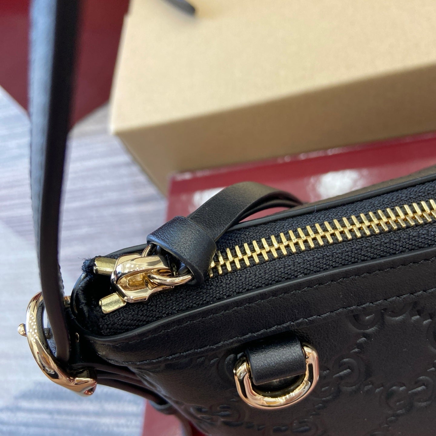 Gucci GG Emblem Small Shoulder Bag Black