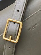 Saint Laurent Niki Saddle Shoulder Bag Taupe Ferragens Douradas
