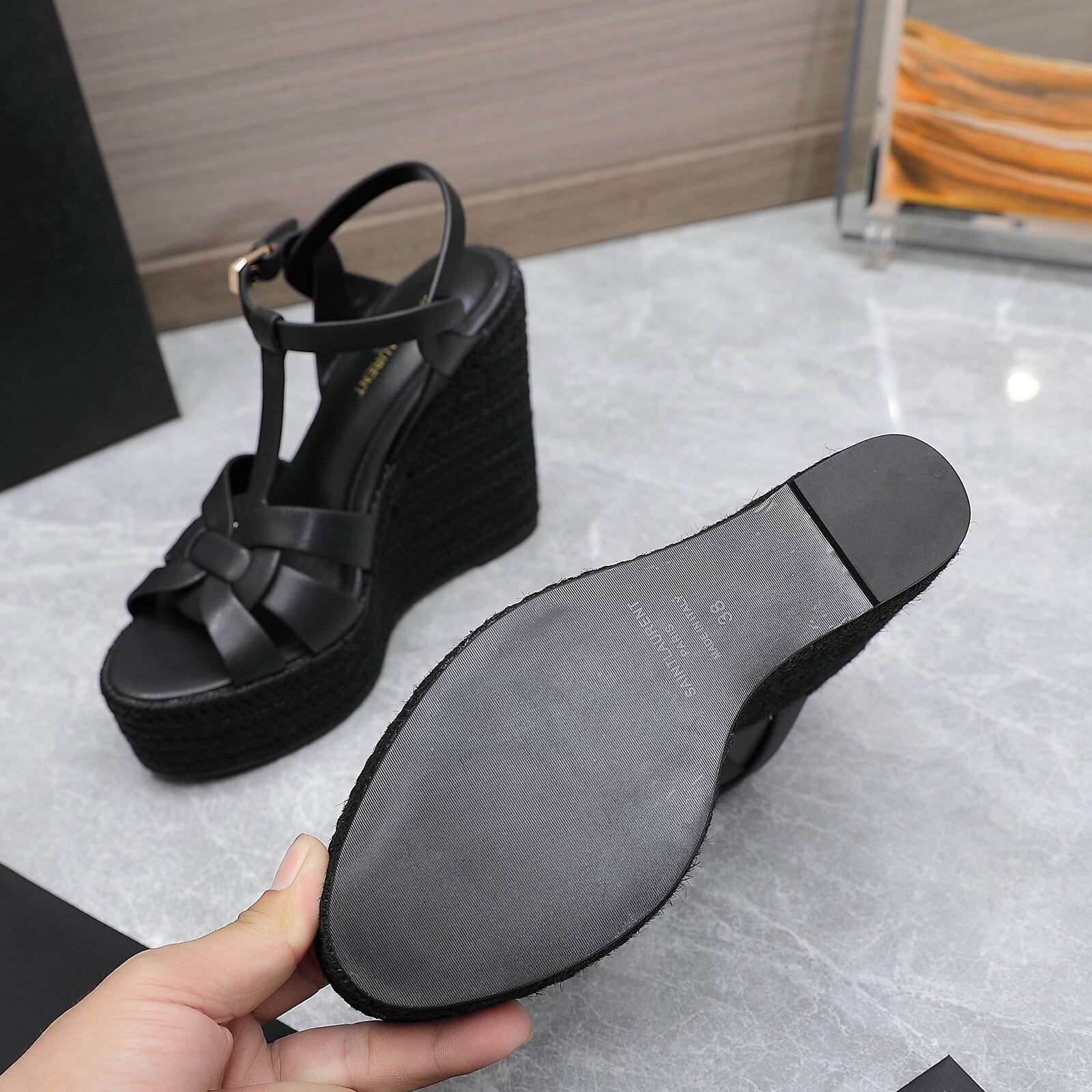 Saint Laurent Espadrille Tribute Black