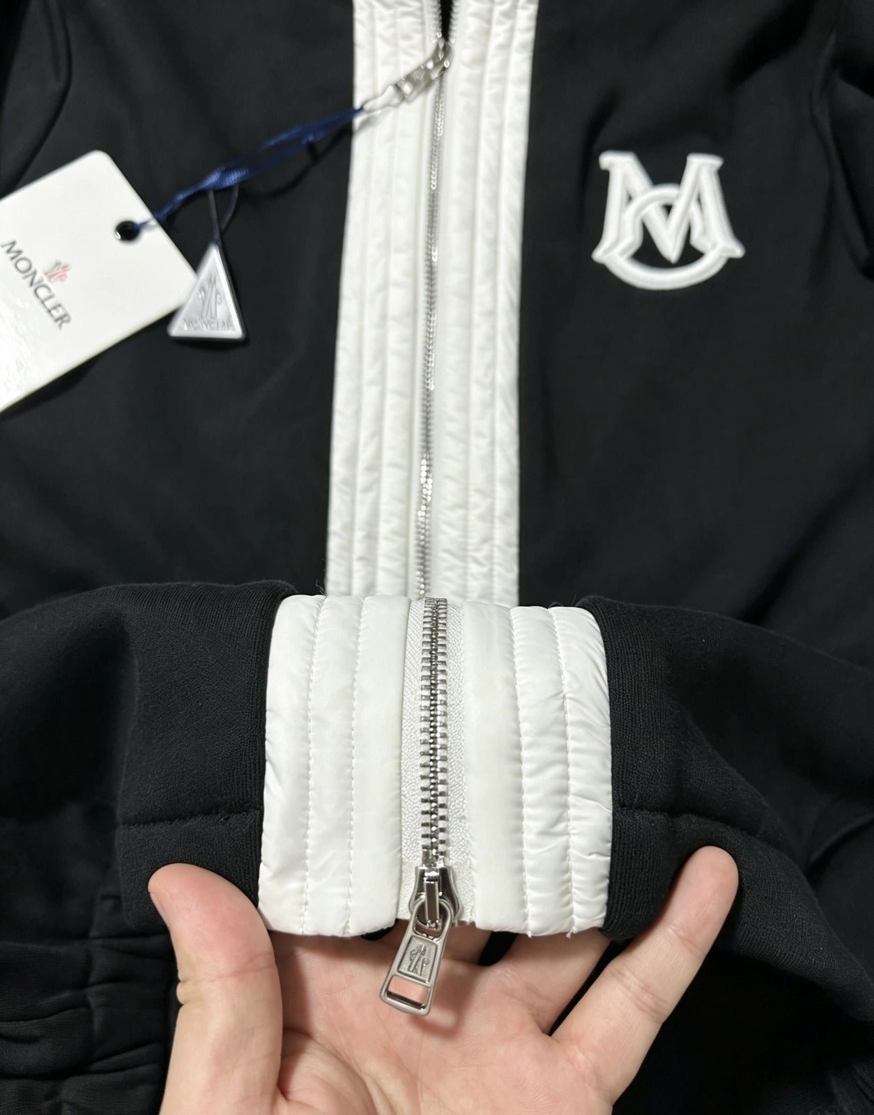 Moncler Logo-Embroidered Zip-Up Hoodie