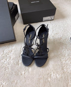 Saint Laurent BLACK ‘Cassandra’ Heeled Sandals