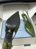 Prada  Slingback Pumps  Green