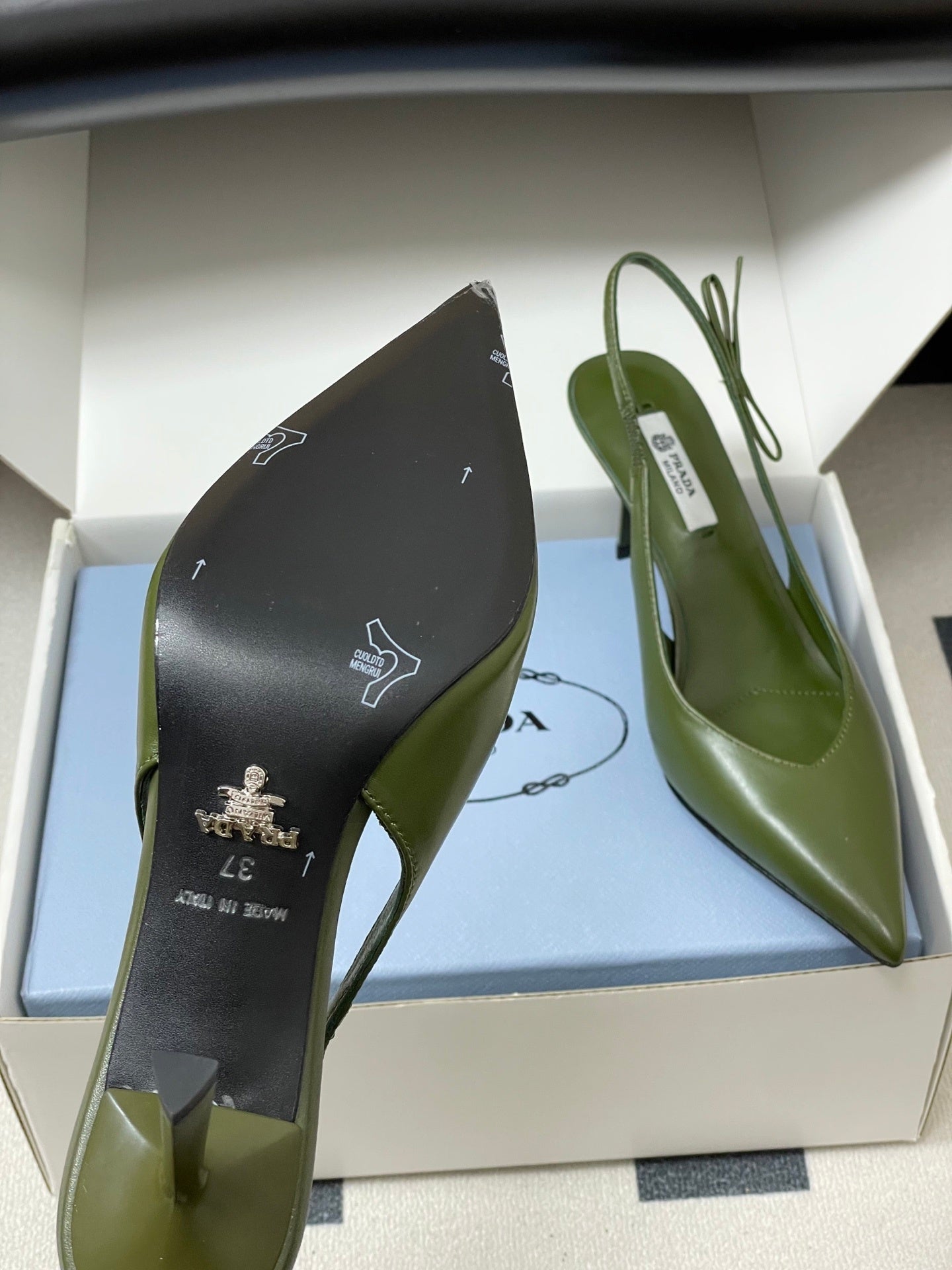 Prada  Slingback Pumps  Green