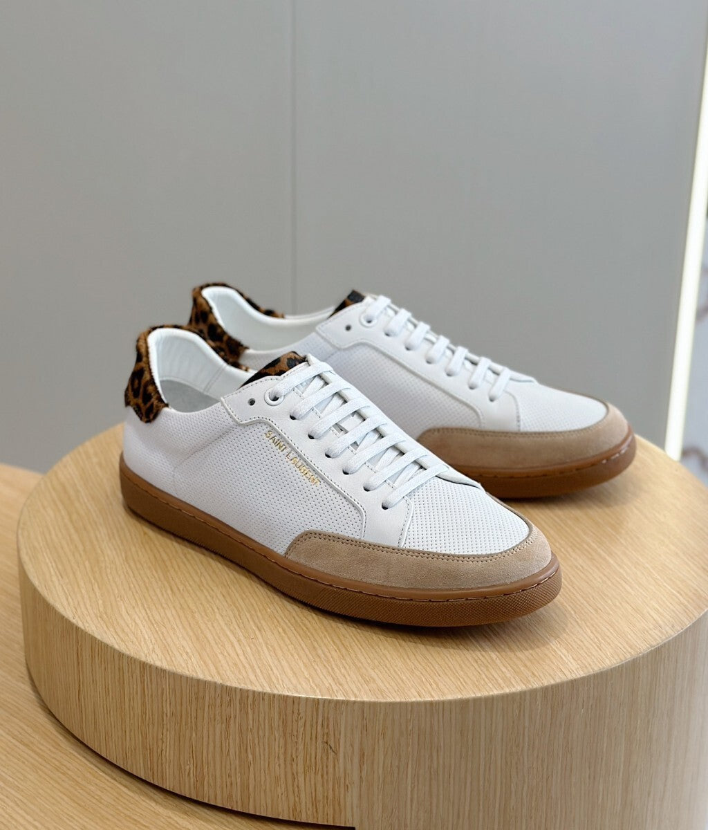 TÊNIS YVES SAINT LAURENT MESH AND LEATHER SNEAKERS LACE-UP