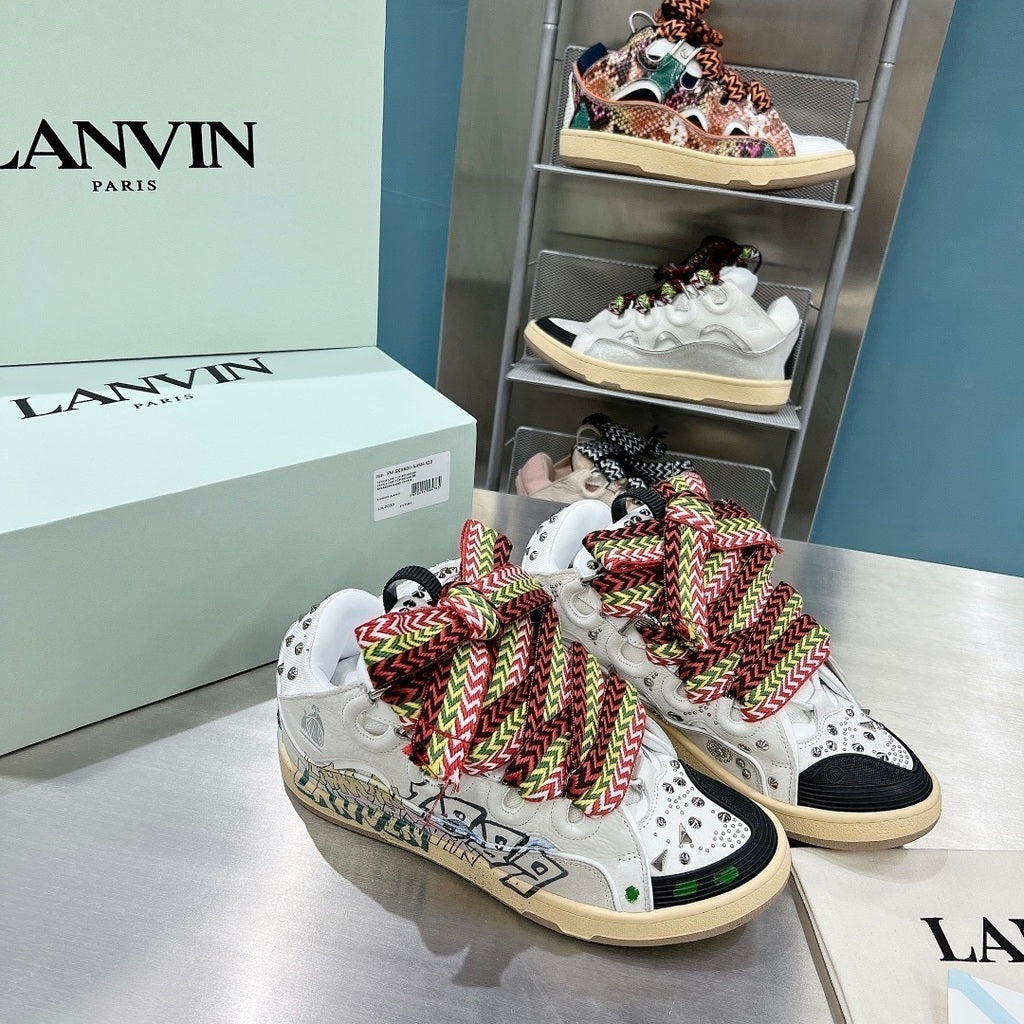 【CVeezy56】　極美品　LANVIN COLLECTION Lanvin Sneakers Curb Grafite – Manfrim Store