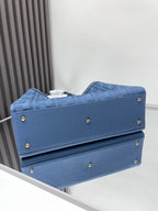 Fendi Peekaboo X-Tote Canvas Bag Azul-Marinho