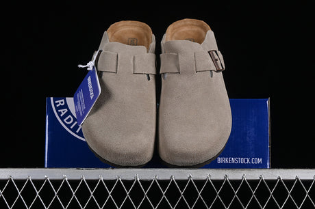 Birkenstock Boston Soft Footbed Suede Taupe