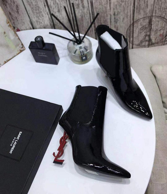 bota de cano curto Saint Laurent red