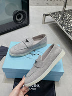 Prada Suede Loafers Grey