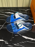 Sandália Louis Vuitton Trainer Mule Blue / White
