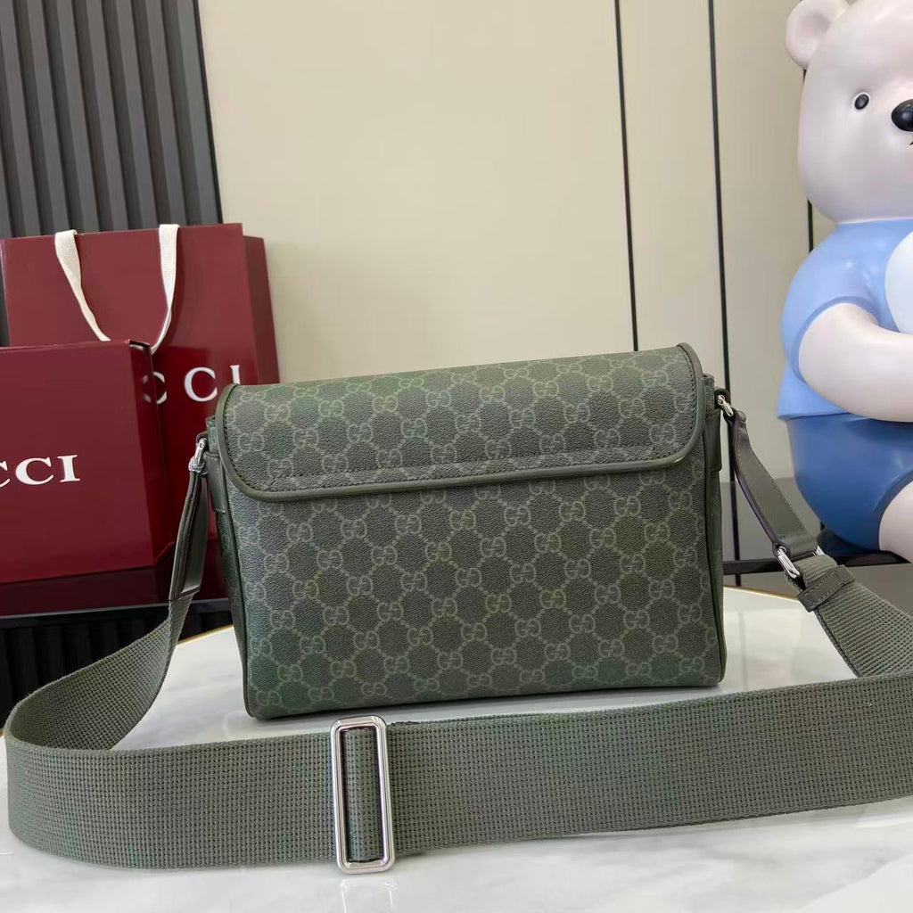 Gucci GG Monogram Messenger Bag Green