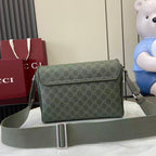 Gucci GG Monogram Messenger Bag Green