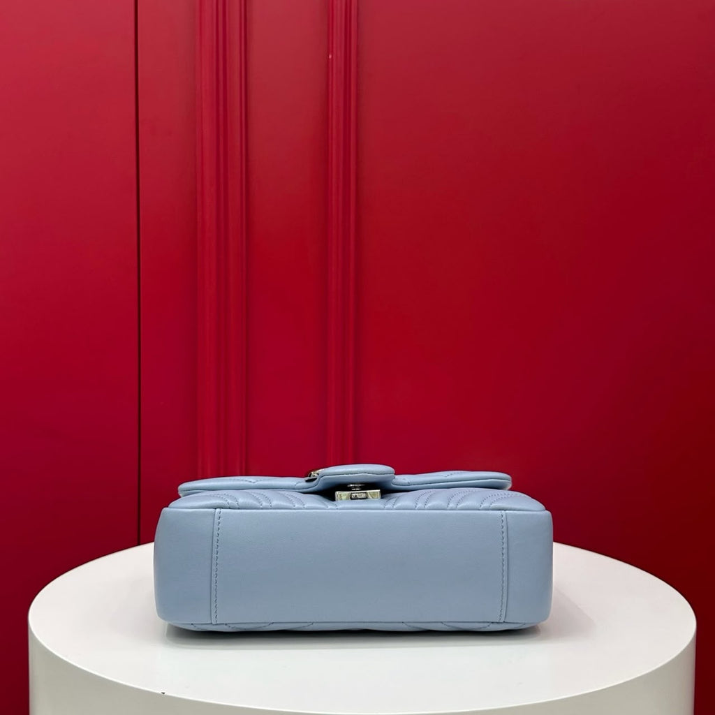 Gucci GG Marmont Small Matelasse Bag Blue