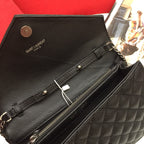 Yves Saint Laurent Envelope Black Ferragens Douradas