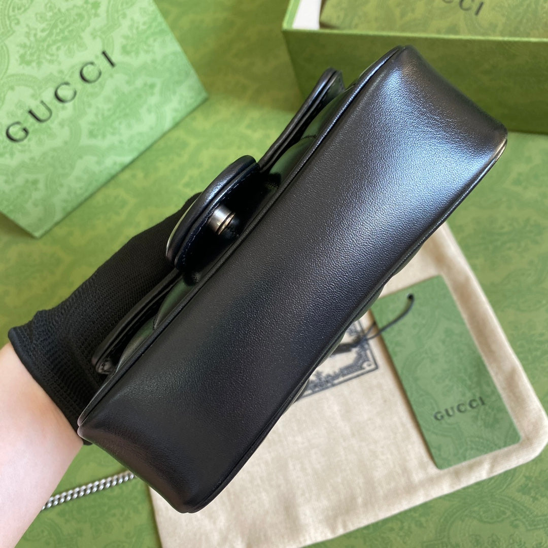Gucci GG Marmont Matelasse Super Mini Bag Black ( PRONTA ENTREGA )
