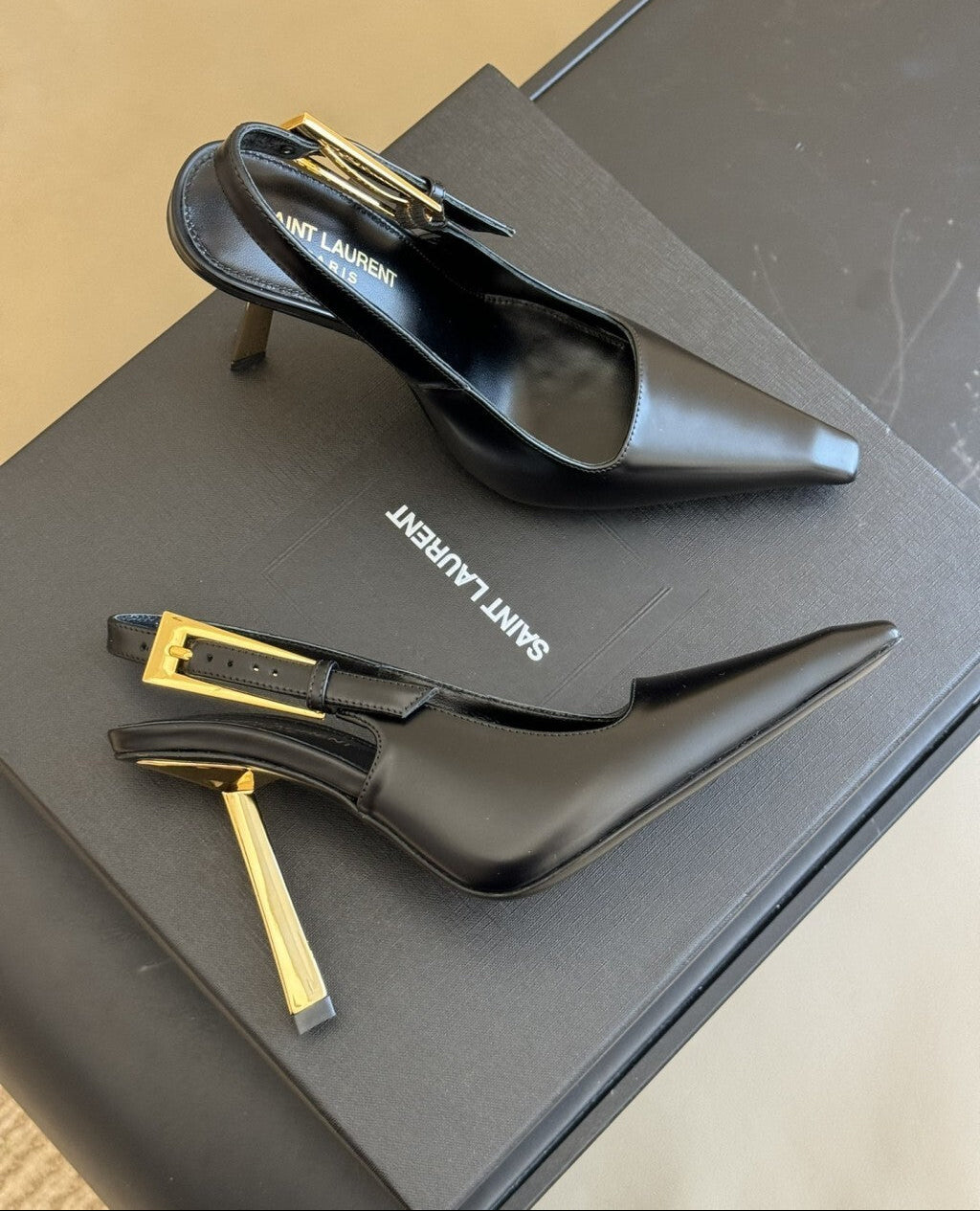 Saint Laurent Scarpin Slingback Lee Black