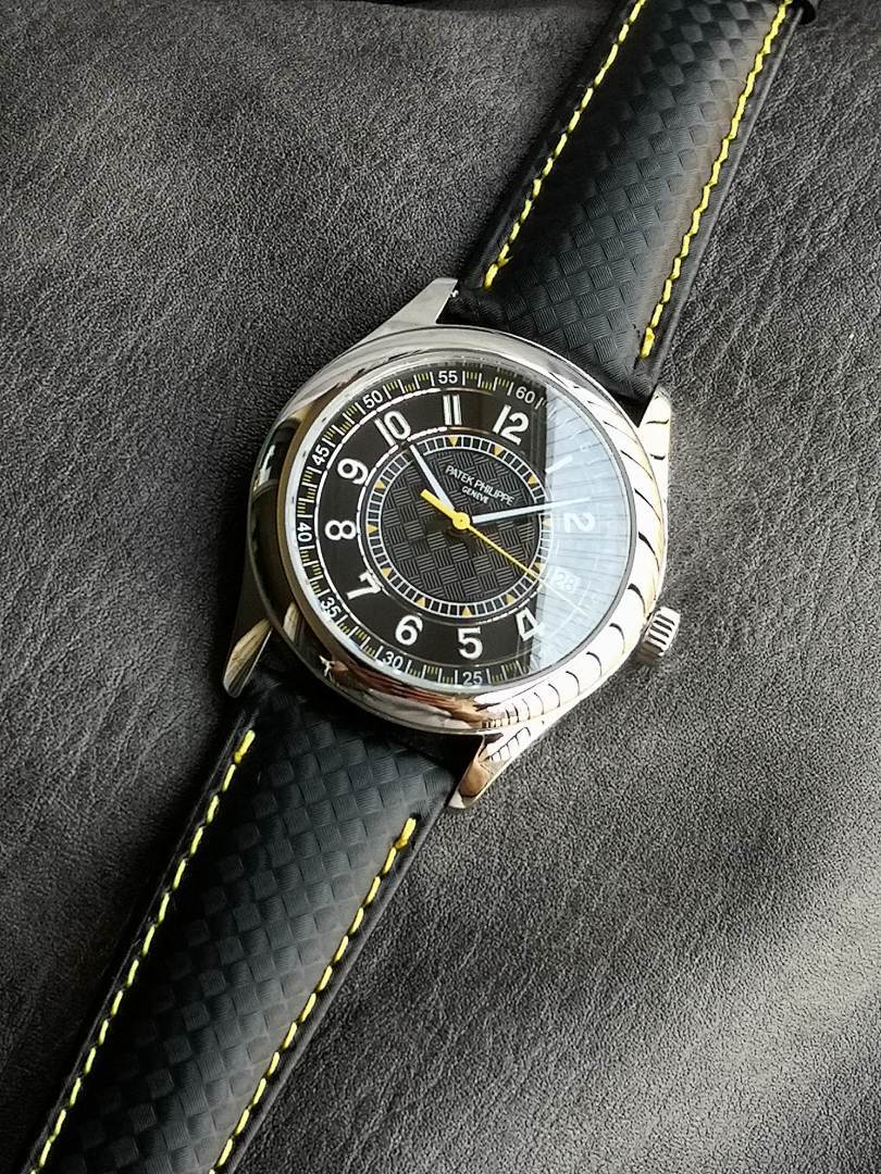 Patek Philippe Calatrava "Ebony" Black Dial With Yellow Accents