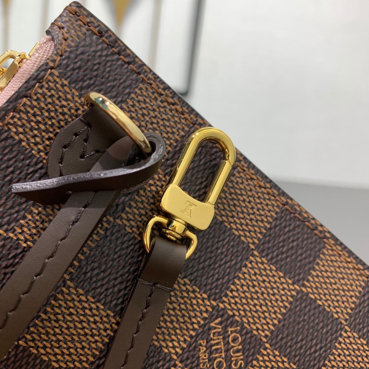 LV Neverfull GM Bag Marrom Estampa Damier Ebene