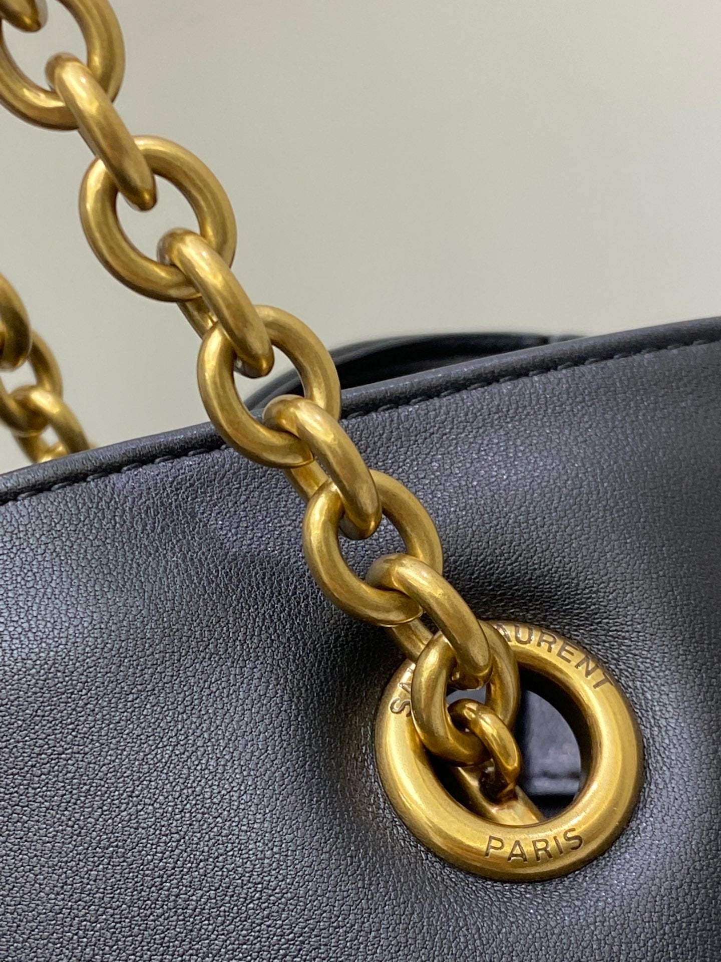Saint Laurent Jamie 4.3 Shopping Tote Black Gold With Pouch
