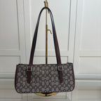 Coach Asher Shoulder Bag em Signature Canvas Grafite e Café