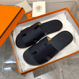Hermes Izmir Sandal Noir Smooth Calfskin Leather Black ( Pronta entrega )