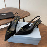 Prada  slingback pump suede Black