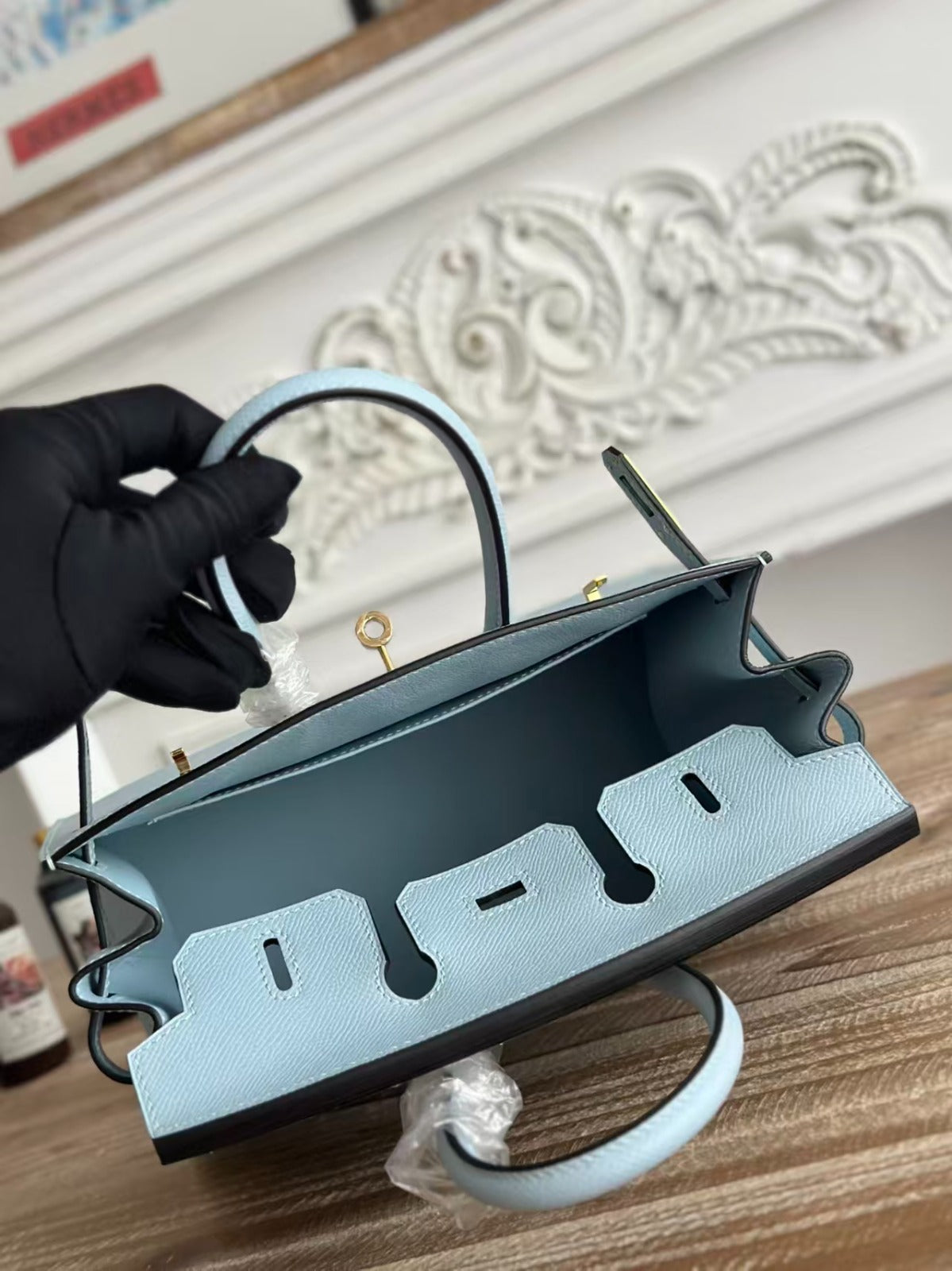 Hermès Birkin Bag Couro Blue Brume .