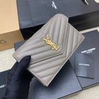 Saint Laurent Shoulder Bag gray Ferragens Douradas