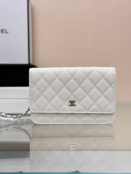 Bolsa Chanel CC Woc Lambskin White.