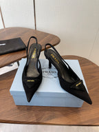 Prada  slingback pump suede Black
