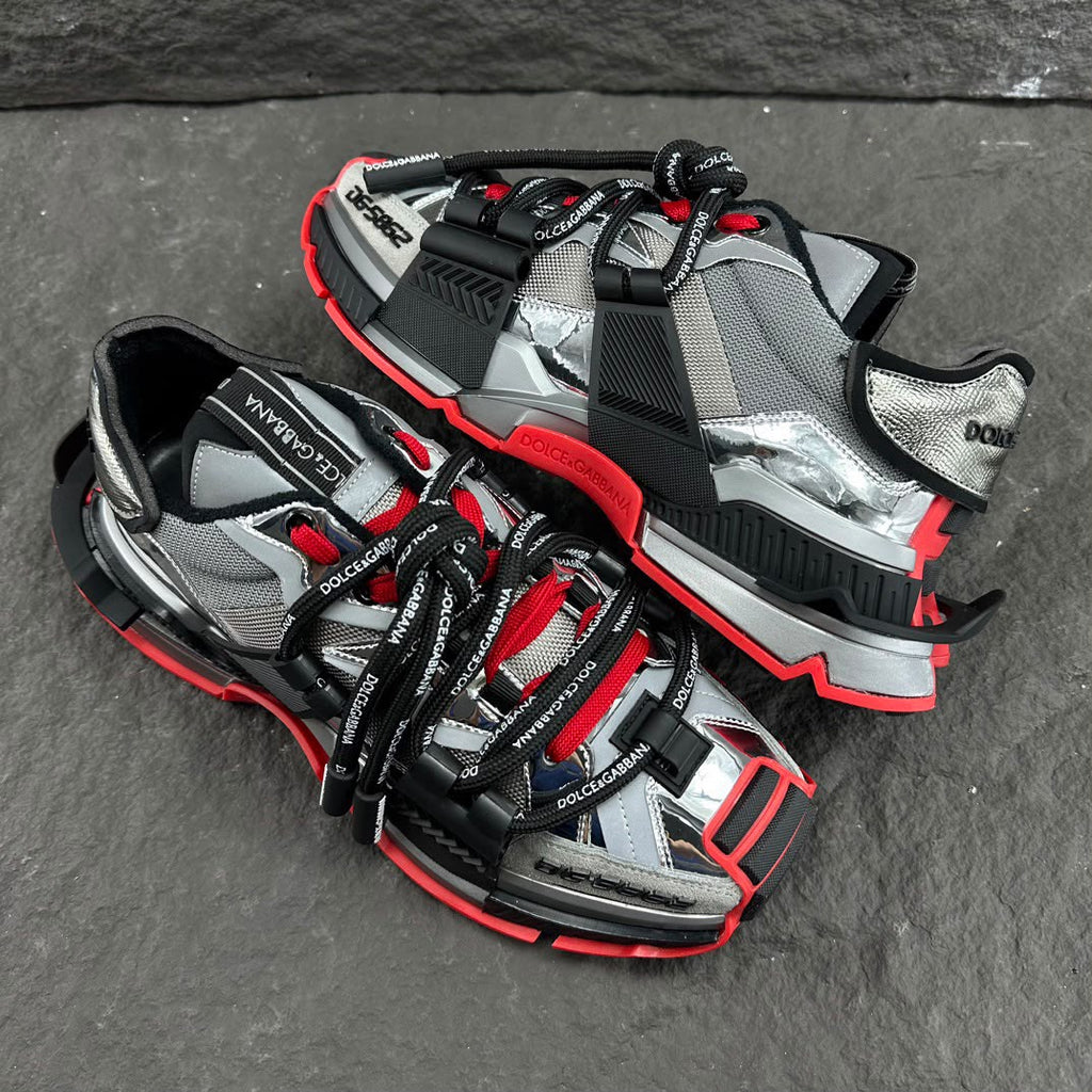 Dolce & Gabbana Space Trainers Silver/Red/Black