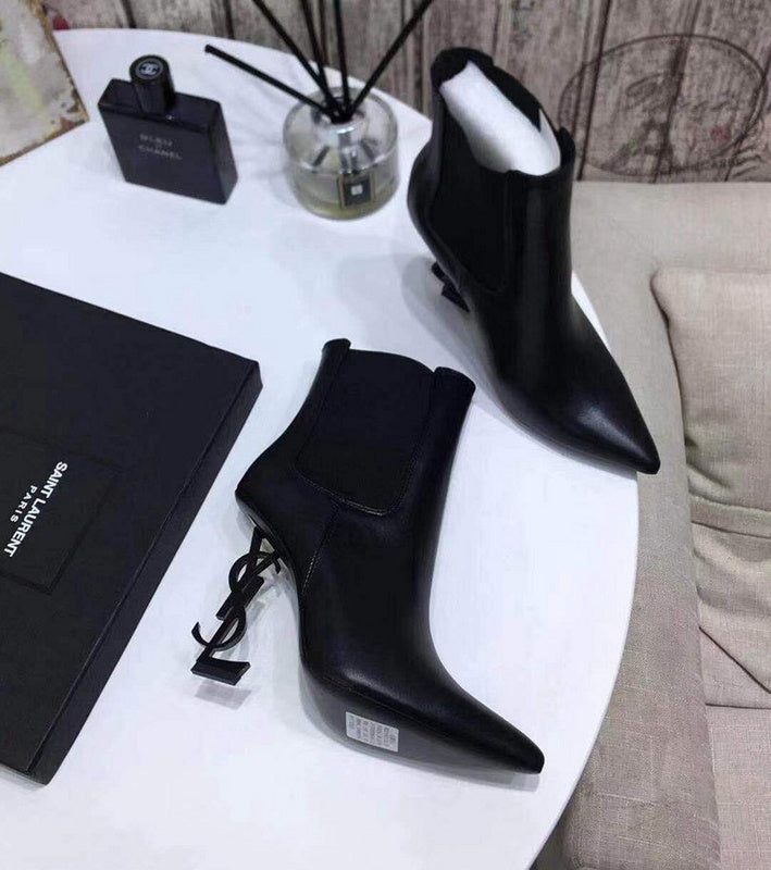 bota de cano curto Saint Laurent black