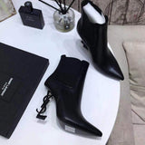 bota de cano curto Saint Laurent black
