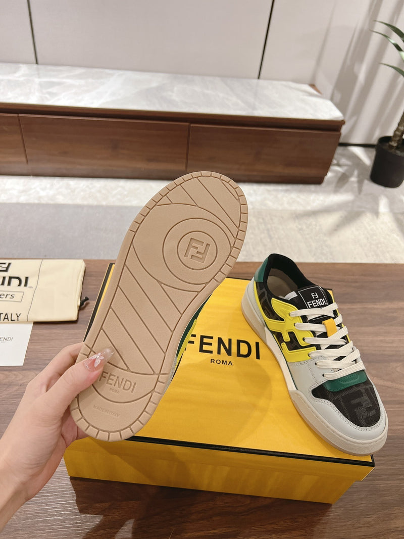 Fendi Match sneakers in black suede and white leathe