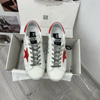 Golden Goose Super-Star White Net Red Star