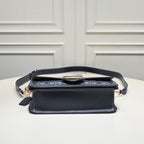 Coach Morgan Signature Shoulder Bag Azul Navy Ferragens Douradas