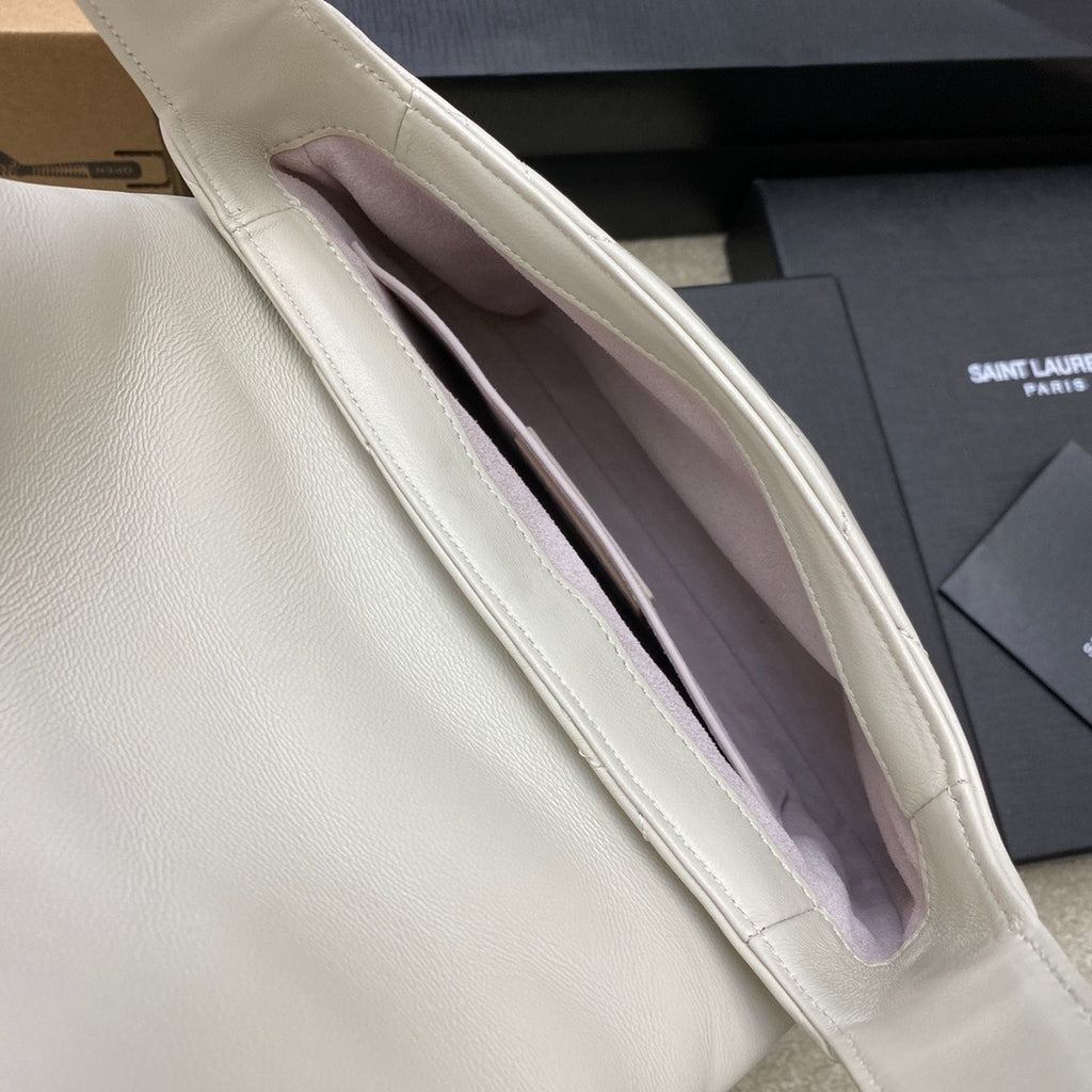 Saint Laurent Jamie Shoulder Bag Off White Ferragens Douradas