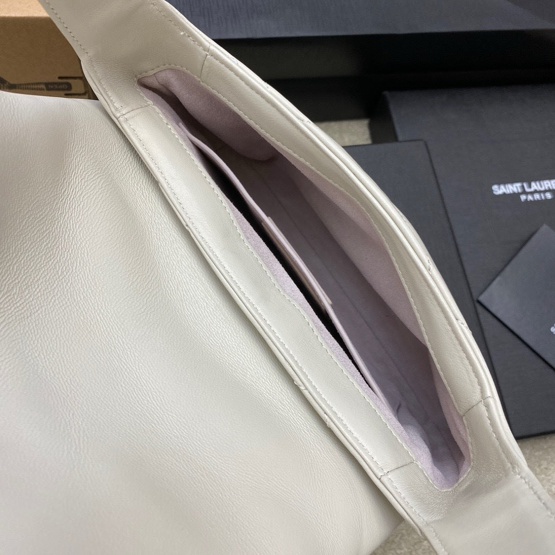 Saint Laurent Jamie Shoulder Bag Off White Ferragens Douradas