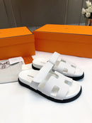 Hermes Chypre Sandal Blanc Epsom Leather
