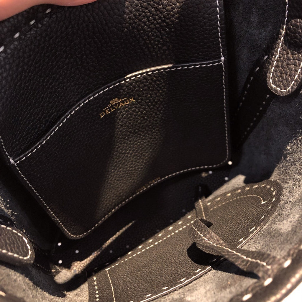 Delvaux Pin Mini Bucket Black