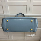 Coach Asher Shoulder Bag Shiny Crinkle Leather Blue
