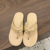 Chanel Thong Sandals Beige.